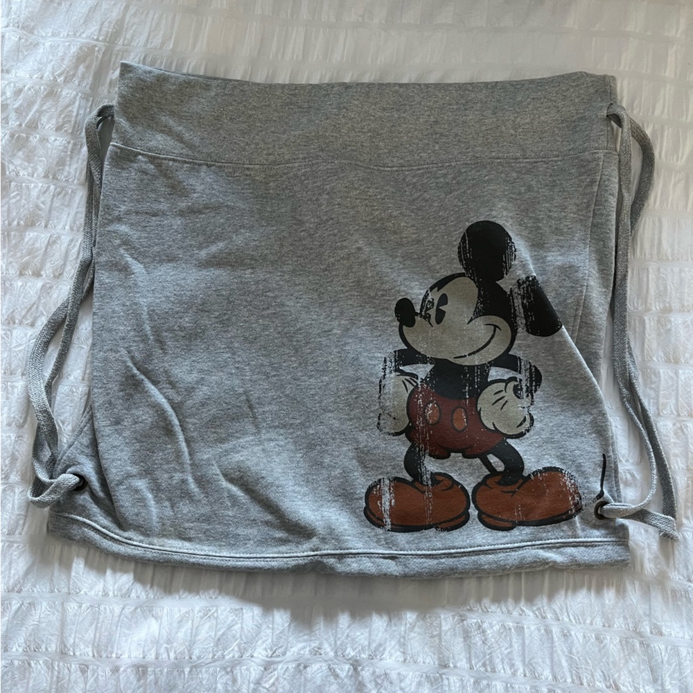 Gray Mickey Mouse Drawstring Backpack - image 1